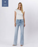 PLUS SIZE HIGH RISE TROUSER HEM FLARE JEANS