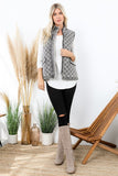 Quilted Denim Zip Up Front Washed Vest