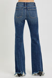 PLUS SIZE MID RISE FLARE FRAYED HEM JEANS