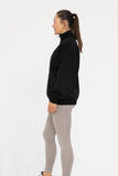 Cotton Blend Fleece Mock Neck Pullover Sweater