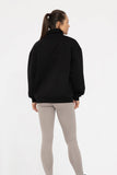 Cotton Blend Fleece Mock Neck Pullover Sweater