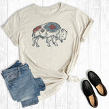 Western Aztec Bison Buffalo Graphic Tee