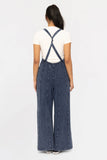 Cotton Blend Mineral Wash Wide Leg Jumpsuit