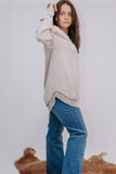 Basic Acid Washed Sweatshirt - Light Brown