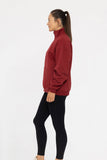 Cotton Blend Fleece Mock Neck Pullover Sweater