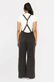 Cotton Blend Mineral Wash Wide Leg Jumpsuit