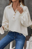 LOOSE-FITTING SOLID COLOR TEXTURED SWEATSHIRT