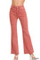 Acid washed frayed cutoff hem straight wide pants