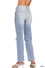 High-rise distressed straight leg denim pants