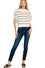 Striped cropped mock neck sweater