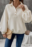 LOOSE-FITTING SOLID COLOR TEXTURED SWEATSHIRT