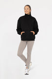 Cotton Blend Fleece Mock Neck Pullover Sweater