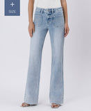 PLUS SIZE HIGH RISE TROUSER HEM FLARE JEANS